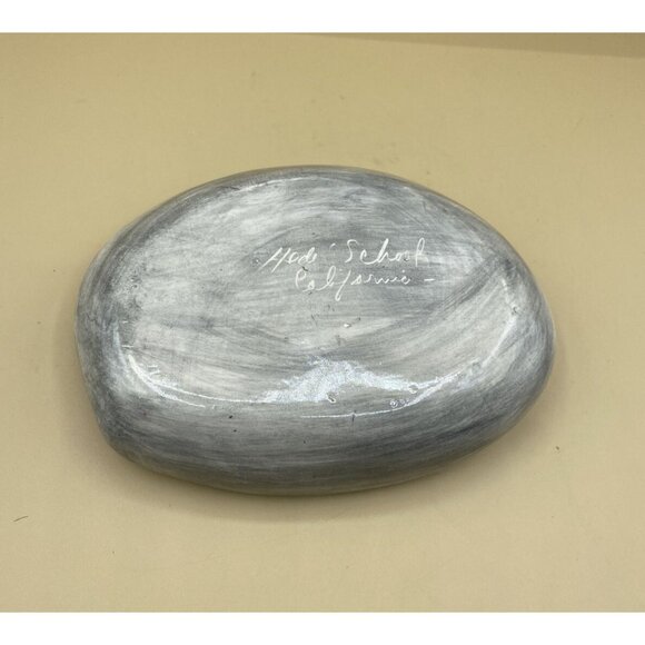 Hedi Schoop Vintage Rare Ashtray Red Aloe Flower Grey Base Signed READ - Picture 6 of 9